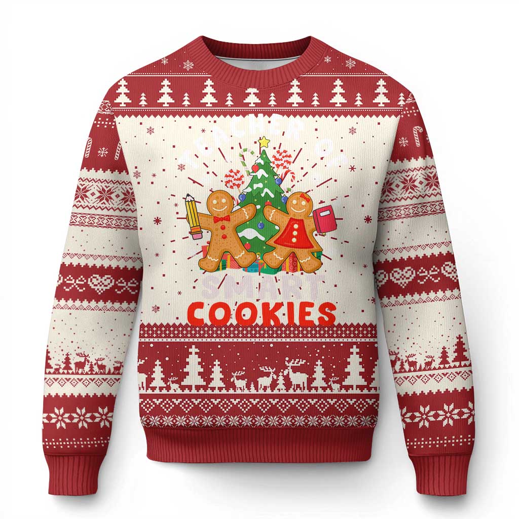 Teacher of Smart Cookies Christmas Gingerbread Man Ugly Christmas Sweater Teacher of Smart Cookies - Wonder Print Shop