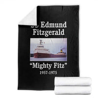 SS Edmund Fitzgerald Mighty Fitz Tribute Throw Blanket Great Lakes Shipwreck Memorial - Wonder Print Shop