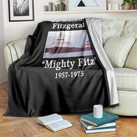 SS Edmund Fitzgerald Mighty Fitz Tribute Throw Blanket Great Lakes Shipwreck Memorial - Wonder Print Shop