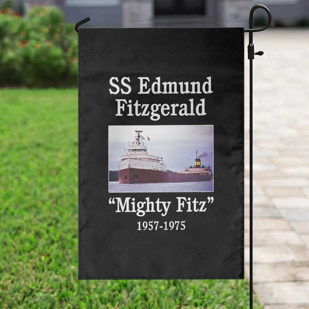 SS Edmund Fitzgerald Mighty Fitz Tribute Garden Flag Great Lakes Shipwreck Memorial - Wonder Print Shop