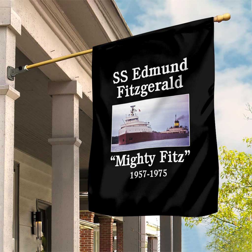 SS Edmund Fitzgerald Mighty Fitz Tribute Garden Flag Great Lakes Shipwreck Memorial - Wonder Print Shop