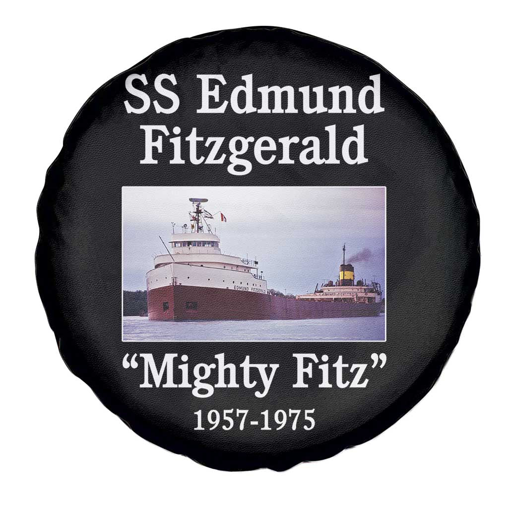 SS Edmund Fitzgerald Mighty Fitz Tribute Spare Tire Cover Great Lakes Shipwreck Memorial - Wonder Print Shop