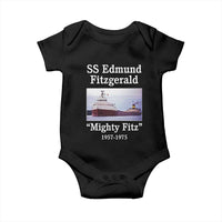 SS Edmund Fitzgerald Mighty Fitz Tribute Baby Onesie Great Lakes Shipwreck Memorial - Wonder Print Shop