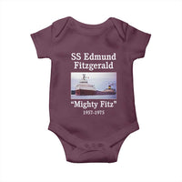 SS Edmund Fitzgerald Mighty Fitz Tribute Baby Onesie Great Lakes Shipwreck Memorial - Wonder Print Shop