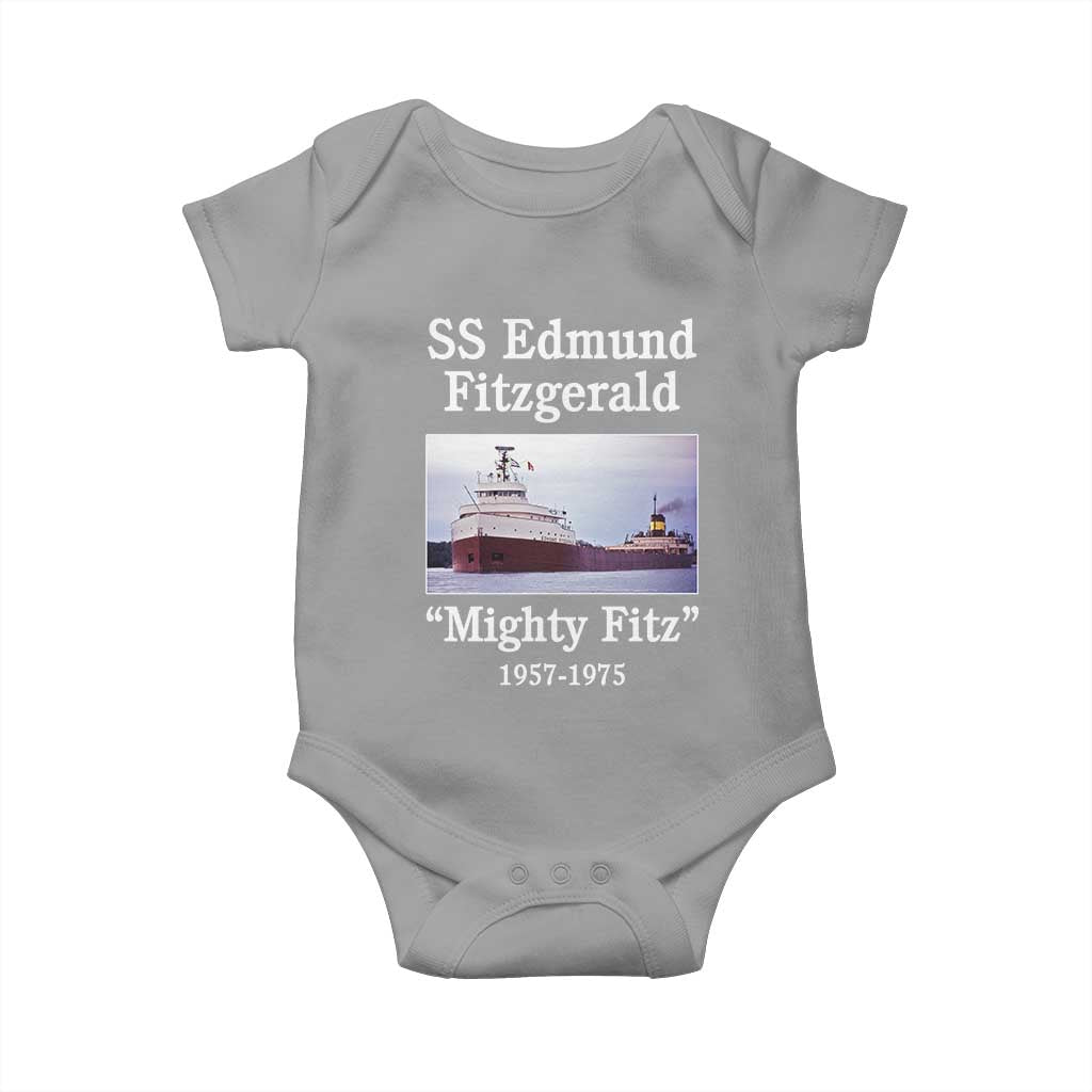 SS Edmund Fitzgerald Mighty Fitz Tribute Baby Onesie Great Lakes Shipwreck Memorial - Wonder Print Shop