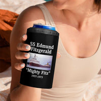 SS Edmund Fitzgerald Mighty Fitz Tribute 4 in 1 Can Cooler Tumbler Great Lakes Shipwreck Memorial - Wonder Print Shop