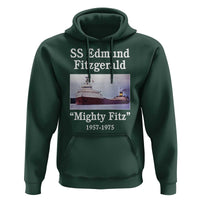 SS Edmund Fitzgerald Mighty Fitz Tribute Hoodie Great Lakes Shipwreck Memorial - Wonder Print Shop