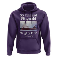 SS Edmund Fitzgerald Mighty Fitz Tribute Hoodie Great Lakes Shipwreck Memorial - Wonder Print Shop