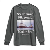 SS Edmund Fitzgerald Mighty Fitz Tribute Long Sleeve Shirt Great Lakes Shipwreck Memorial - Wonder Print Shop