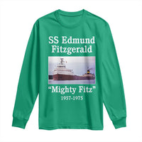 SS Edmund Fitzgerald Mighty Fitz Tribute Long Sleeve Shirt Great Lakes Shipwreck Memorial - Wonder Print Shop