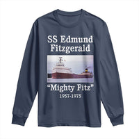 SS Edmund Fitzgerald Mighty Fitz Tribute Long Sleeve Shirt Great Lakes Shipwreck Memorial - Wonder Print Shop