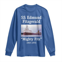 SS Edmund Fitzgerald Mighty Fitz Tribute Long Sleeve Shirt Great Lakes Shipwreck Memorial - Wonder Print Shop