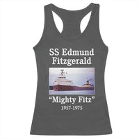 SS Edmund Fitzgerald Mighty Fitz Tribute Racerback Tank Top Great Lakes Shipwreck Memorial - Wonder Print Shop