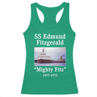 SS Edmund Fitzgerald Mighty Fitz Tribute Racerback Tank Top Great Lakes Shipwreck Memorial - Wonder Print Shop