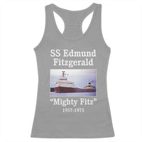 SS Edmund Fitzgerald Mighty Fitz Tribute Racerback Tank Top Great Lakes Shipwreck Memorial - Wonder Print Shop