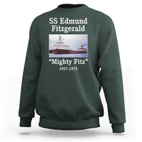 SS Edmund Fitzgerald Mighty Fitz Tribute Sweatshirt Great Lakes Shipwreck Memorial - Wonder Print Shop