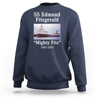 SS Edmund Fitzgerald Mighty Fitz Tribute Sweatshirt Great Lakes Shipwreck Memorial - Wonder Print Shop