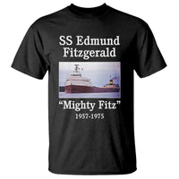 SS Edmund Fitzgerald Mighty Fitz Tribute T Shirt Great Lakes Shipwreck Memorial - Wonder Print Shop