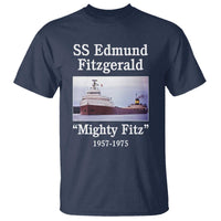 SS Edmund Fitzgerald Mighty Fitz Tribute T Shirt Great Lakes Shipwreck Memorial - Wonder Print Shop