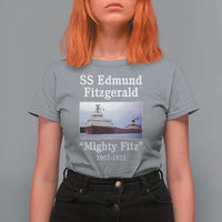 SS Edmund Fitzgerald Mighty Fitz Tribute T Shirt For Women Great Lakes Shipwreck Memorial - Wonder Print Shop