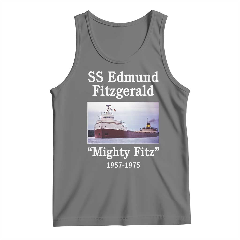 SS Edmund Fitzgerald Mighty Fitz Tribute Tank Top Great Lakes Shipwreck Memorial - Wonder Print Shop