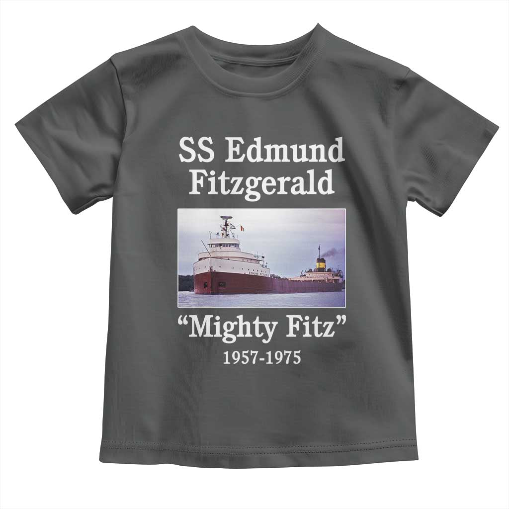 SS Edmund Fitzgerald Mighty Fitz Tribute Toddler T Shirt Great Lakes Shipwreck Memorial - Wonder Print Shop