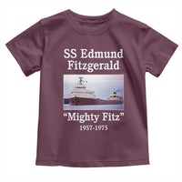 SS Edmund Fitzgerald Mighty Fitz Tribute Toddler T Shirt Great Lakes Shipwreck Memorial - Wonder Print Shop