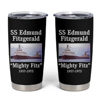 SS Edmund Fitzgerald Mighty Fitz Tribute Tumbler Cup Great Lakes Shipwreck Memorial - Wonder Print Shop