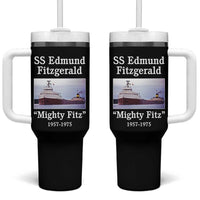 SS Edmund Fitzgerald Mighty Fitz Tribute Tumbler With Handle Great Lakes Shipwreck Memorial - Wonder Print Shop