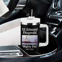 SS Edmund Fitzgerald Mighty Fitz Tribute Tumbler With Handle Great Lakes Shipwreck Memorial - Wonder Print Shop