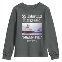 SS Edmund Fitzgerald Mighty Fitz Tribute Youth Sweatshirt Great Lakes Shipwreck Memorial - Wonder Print Shop
