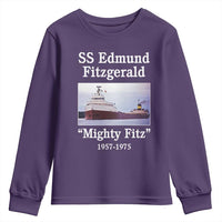 SS Edmund Fitzgerald Mighty Fitz Tribute Youth Sweatshirt Great Lakes Shipwreck Memorial - Wonder Print Shop