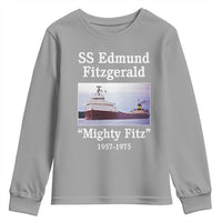 SS Edmund Fitzgerald Mighty Fitz Tribute Youth Sweatshirt Great Lakes Shipwreck Memorial - Wonder Print Shop