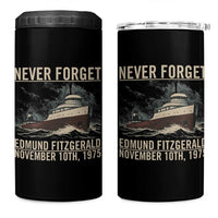 Never Forget Edmund Fitzgerald Tribute 4 in 1 Can Cooler Tumbler November 10 1975 Shipwreck Memorial - Wonder Print Shop