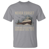 Never Forget Edmund Fitzgerald Tribute T Shirt November 10 1975 Shipwreck Memorial - Wonder Print Shop