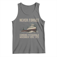 Never Forget Edmund Fitzgerald Tribute Tank Top November 10 1975 Shipwreck Memorial - Wonder Print Shop