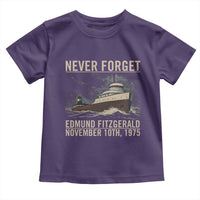 Never Forget Edmund Fitzgerald Tribute Toddler T Shirt November 10 1975 Shipwreck Memorial - Wonder Print Shop