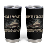 Never Forget Edmund Fitzgerald Tribute Tumbler Cup November 10 1975 Shipwreck Memorial - Wonder Print Shop