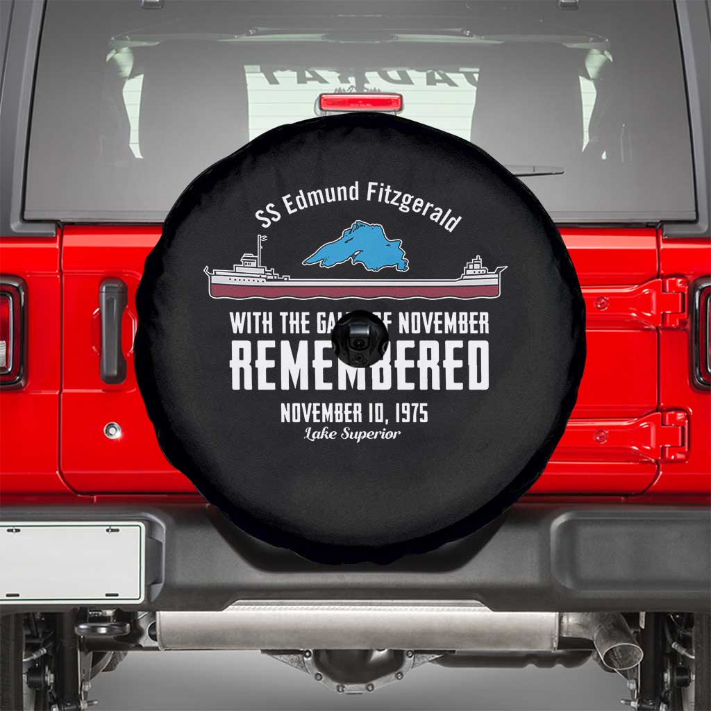 SS Edmund Fitzgerald Gales of November Tribute Spare Tire Cover Lake Superior Shipwreck Memorial - Wonder Print Shop