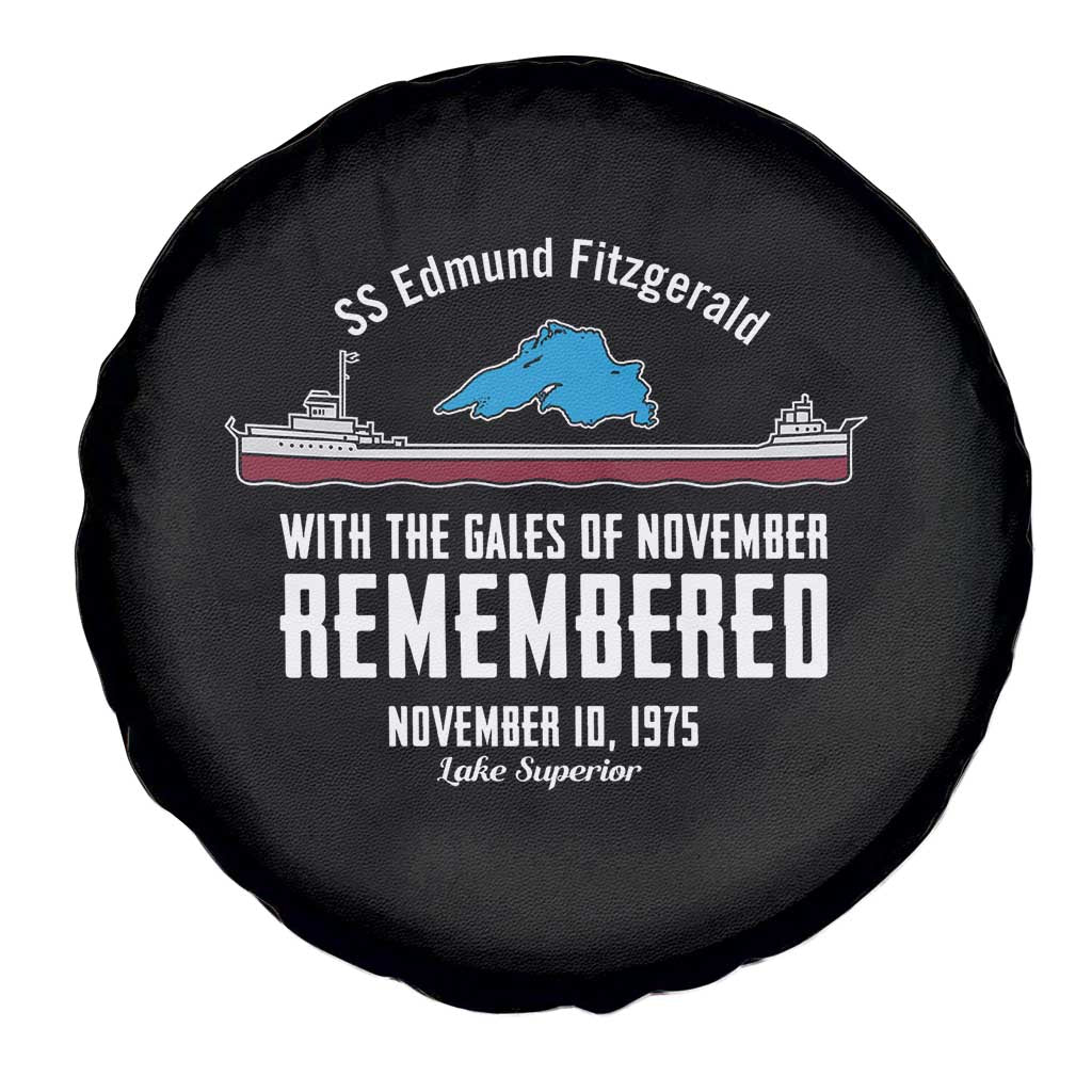 SS Edmund Fitzgerald Gales of November Tribute Spare Tire Cover Lake Superior Shipwreck Memorial - Wonder Print Shop