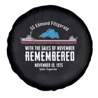SS Edmund Fitzgerald Gales of November Tribute Spare Tire Cover Lake Superior Shipwreck Memorial - Wonder Print Shop