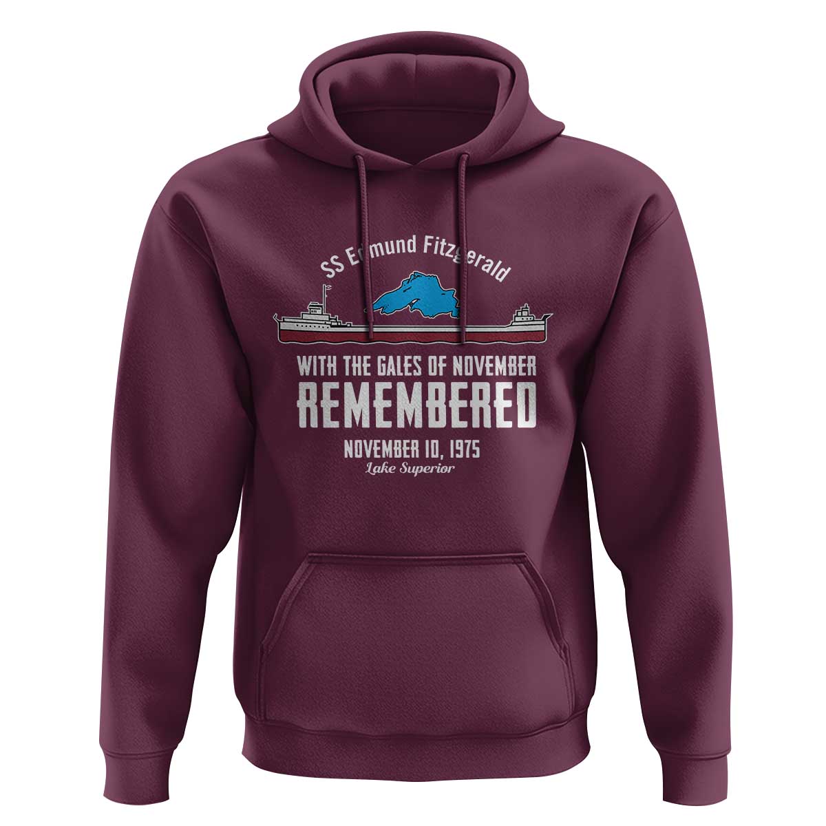 SS Edmund Fitzgerald Gales of November Tribute Hoodie Lake Superior Shipwreck Memorial - Wonder Print Shop