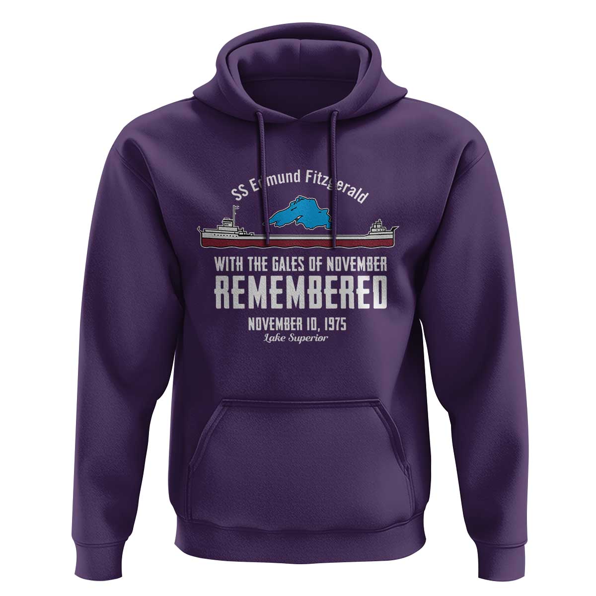 SS Edmund Fitzgerald Gales of November Tribute Hoodie Lake Superior Shipwreck Memorial - Wonder Print Shop