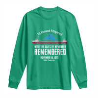 SS Edmund Fitzgerald Gales of November Tribute Long Sleeve Shirt Lake Superior Shipwreck Memorial - Wonder Print Shop
