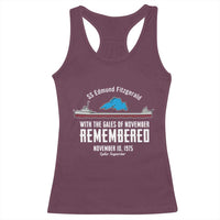 SS Edmund Fitzgerald Gales of November Tribute Racerback Tank Top Lake Superior Shipwreck Memorial - Wonder Print Shop