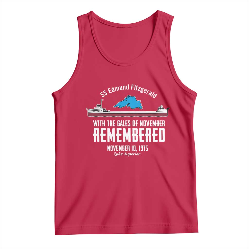 SS Edmund Fitzgerald Gales of November Tribute Tank Top Lake Superior Shipwreck Memorial - Wonder Print Shop