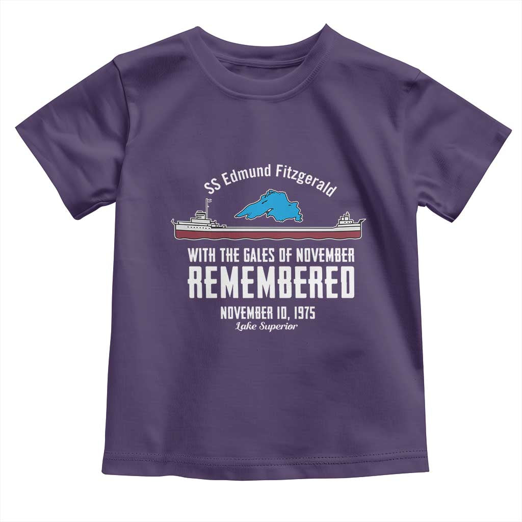 SS Edmund Fitzgerald Gales of November Tribute Toddler T Shirt Lake Superior Shipwreck Memorial - Wonder Print Shop
