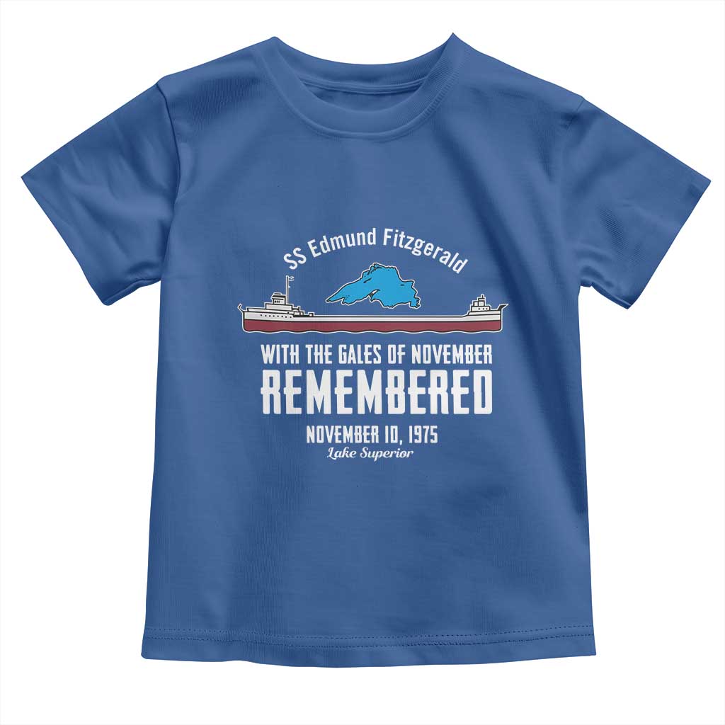 SS Edmund Fitzgerald Gales of November Tribute Toddler T Shirt Lake Superior Shipwreck Memorial - Wonder Print Shop