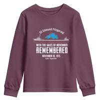 SS Edmund Fitzgerald Gales of November Tribute Youth Sweatshirt Lake Superior Shipwreck Memorial - Wonder Print Shop