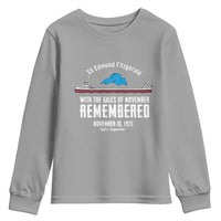SS Edmund Fitzgerald Gales of November Tribute Youth Sweatshirt Lake Superior Shipwreck Memorial - Wonder Print Shop